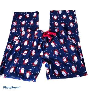 Christmas Pj bottoms Santa dancing blue Novogratz size XS pajama bottoms